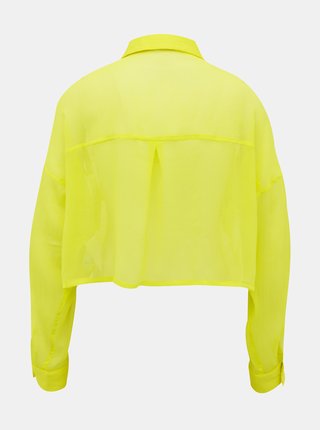 Neonově žlutá krátká průsvitná košile Noisy May Neno