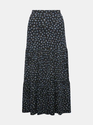 Tmavomodrá kvetovaná maxi sukňa M&Co