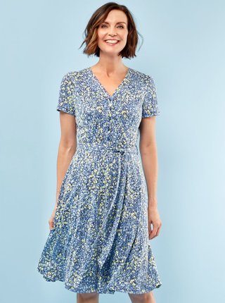 Modré vzorované šaty M&Co