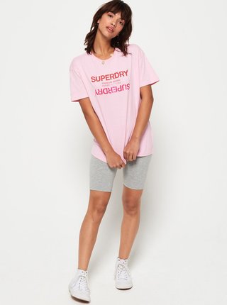 Ružové dámske tričko s potlačou Superdry
