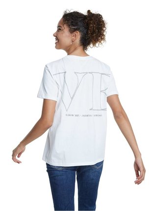 Bílé tričko Desigual TS Paris