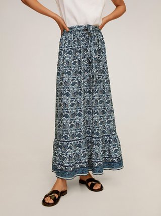 Modrá vzorovaná maxi sukně Mango