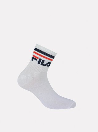 Sada tří párů pánských bílých kotníkových ponožek FILA