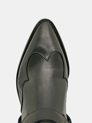 Černé kožené kotníkové boty Selected Femme Abigail