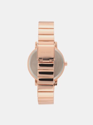 Dámske hodinky s kovovým remienkom v ružovozlatej farbe Nine West