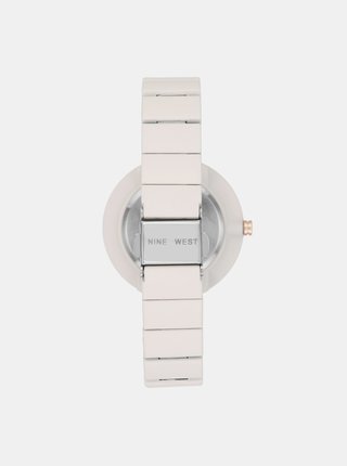Dámské hodinky s bílým nerezovým páskem Nine West