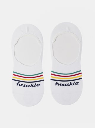 Biele pruhované nízke ponožky Fusakle Ťapka biela