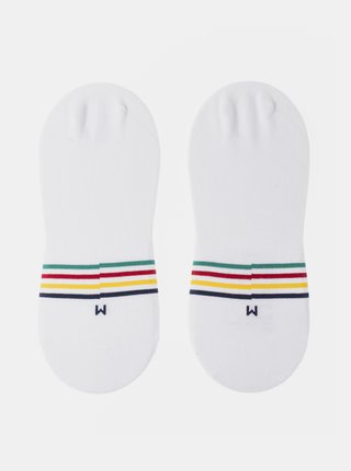 Biele pruhované nízke ponožky Fusakle Ťapka biela