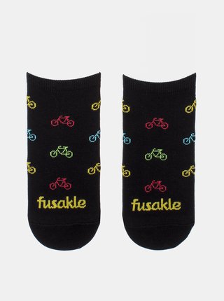 Černé vzorované kotníkové ponožky Fusakle Cyklista