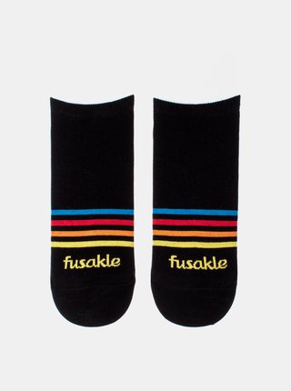 Černé pruhované kotníkové ponožky Fusakle