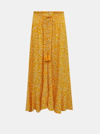 Žltá kvetovaná maxi sukňa TALLY WEiJL