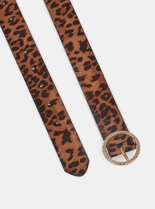Hnědý dámský pásek s leopardím vzorem Dorothy Perkins