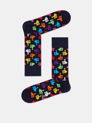 Tmavomodré vzorované ponožky Happy Socks Thumbs Up