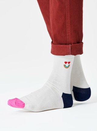 Krémové ponožky Happy Socks Happy Rainbow