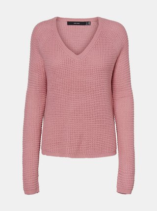 Ružový sveter VERO MODA Leanna