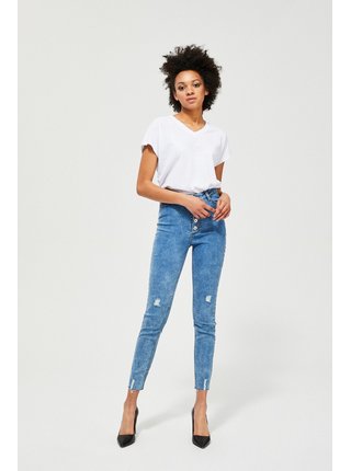 Moodo modré džíny s vysokým pasem