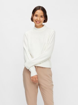Biely basic sveter Pieces Bianca