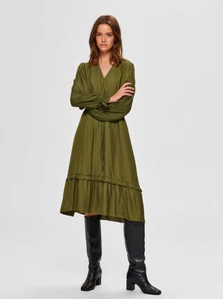 Zelené šaty Selected Femme Callie
