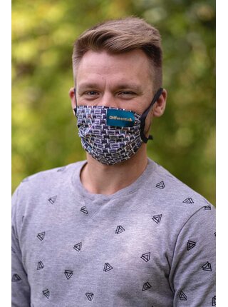 Modrá rouška s potiskem a s kapsičkou Differenta Design