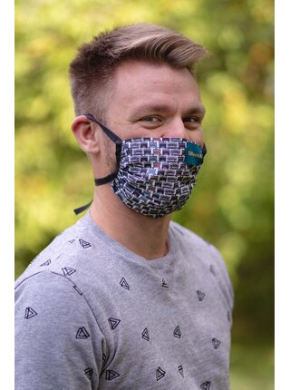 Modrá rouška s potiskem a s kapsičkou Differenta Design