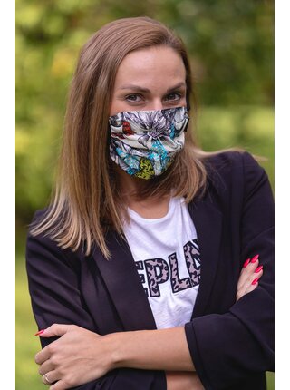 Bílá rouška s motýlky a s kapsičkou Emes