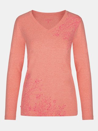 Ružové dámske kvetované tričko LOAP