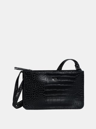 Čierna crossbody kabelka s krokodýlím vzorom Tom Tailor