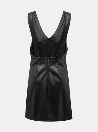 Černé koženkové šaty Dorothy Perkins