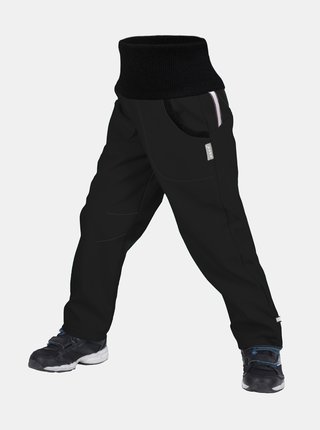 Černé klučičí softshellové kalhoty Unuo