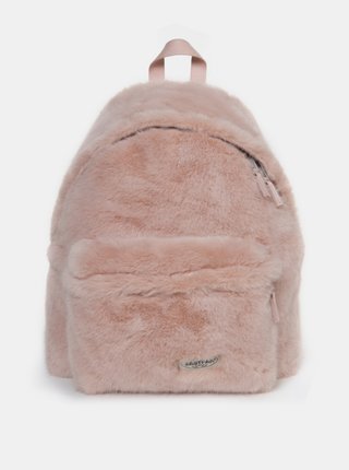 Růžový batoh z umělého kožíšku Eastpak 24 l