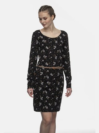 Čierne kvetované šaty Ragwear