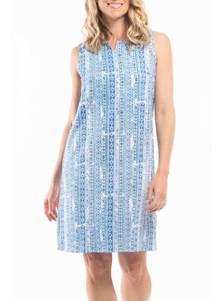 Bílo-modré oboustranné šaty Orientique Corfu