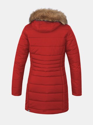 Červený dámsky prešívaný zimný kabát Hannah