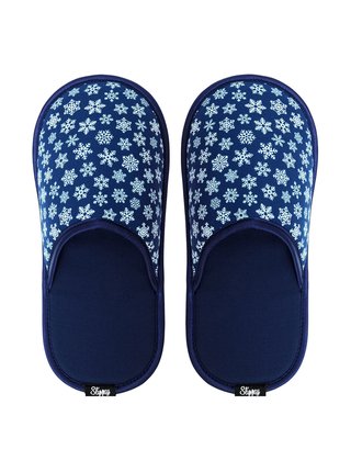 Slippsy modré unisex domácí pantofle Blue Snowflake