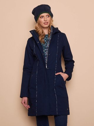 Tmavě modrý dámský zimní kabát Tranquillo