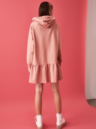 Ružové mikinové šaty Trendyol