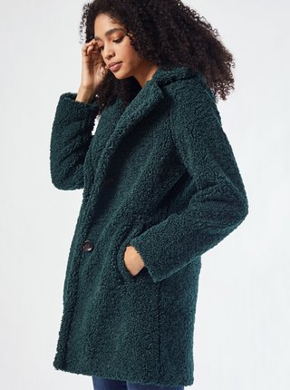 Tmavozelený zimný kabát Dorothy Perkins
