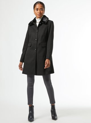 Čierny zimný kabát Dorothy Perkins Petite