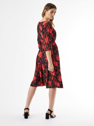 Červeno-čierne kvetované šaty Billie & Blossom
