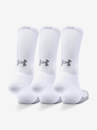 Sada tří párů bílých ponožek Heatgear Under Armour.