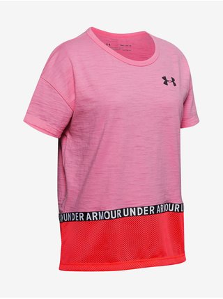 Tričko Under Armour Charged Cotton Taped SS T-Shirt - růžová
