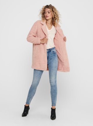 Ružový zimný kabát ONLY