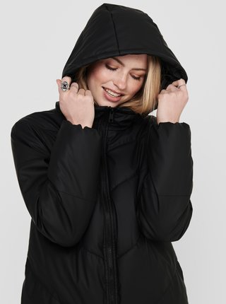 Černý dámský zimní prošívaný kabát JDY
