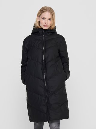 Černý dámský zimní prošívaný kabát JDY