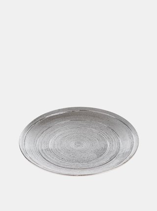 Keramický tác ve stříbrné barvě Dakls