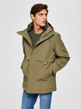 Kaki zimná parka Selected Homme