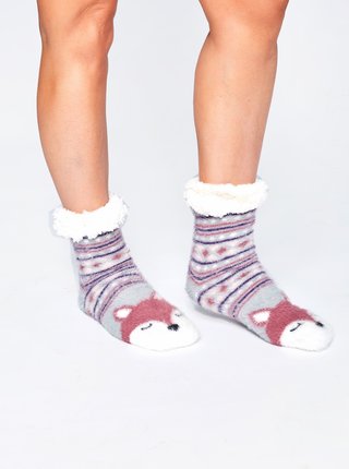 Šedé dámske vzorované ponožky Something Special
