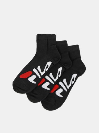 Sada troch párov čiernych dámskych členkových ponožiek FILA
