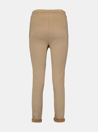 Béžové skinny fit kalhoty v semišové úpravě Hailys