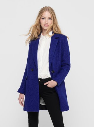 Modrý vlnený kabát ONLY New